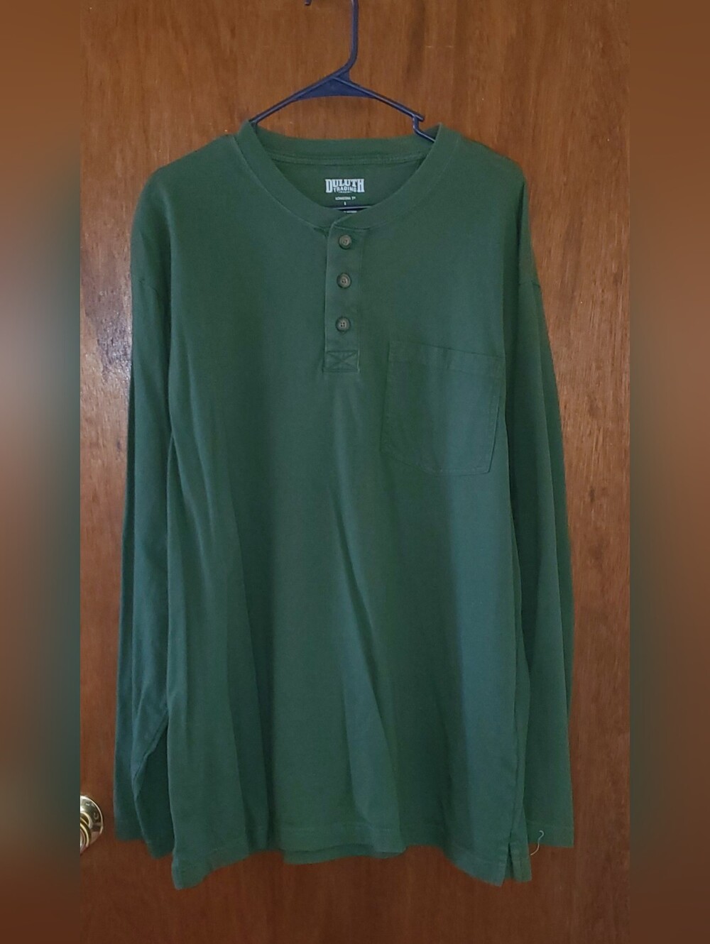 Duluth Trading Co Green Long Sleeve Longtail T Shirt Sz Large